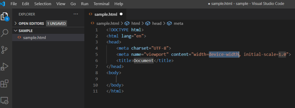 htmlコードのサンプル